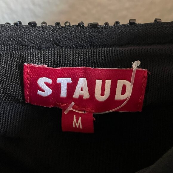 Staud Le Sable Beaded Mini Dress Botanical Shadows Size Medium - Picture 9 of 10